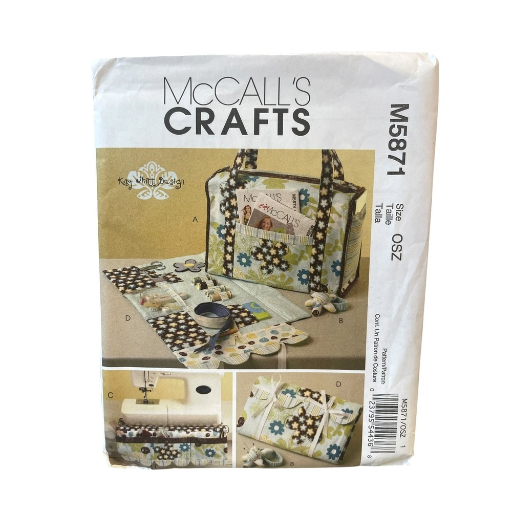McCall's M5871 Sewing Pattern Unisex OSZ Multicolor Tote Organizer Uncut New